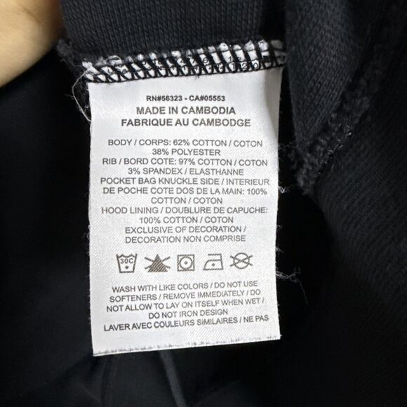 Jordan Mens Hoodie XL Black Cotton Blend Center Jumpman Logo Long Sleeve Pockets - Picture 7 of 7